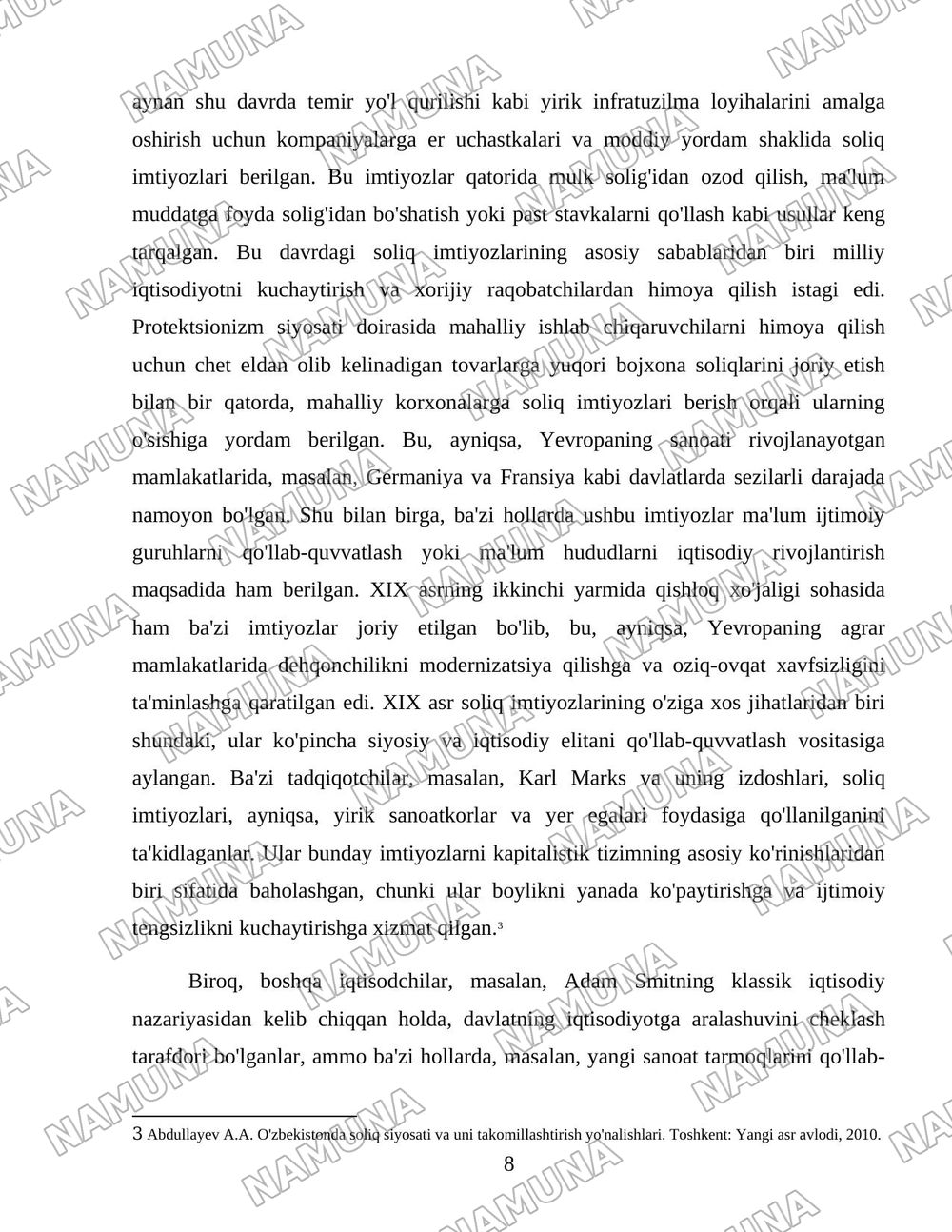 Soliq imtiyozlari orqali iqtisodiyotni davlat tomonidan tartibga solinishi — 8-varaq