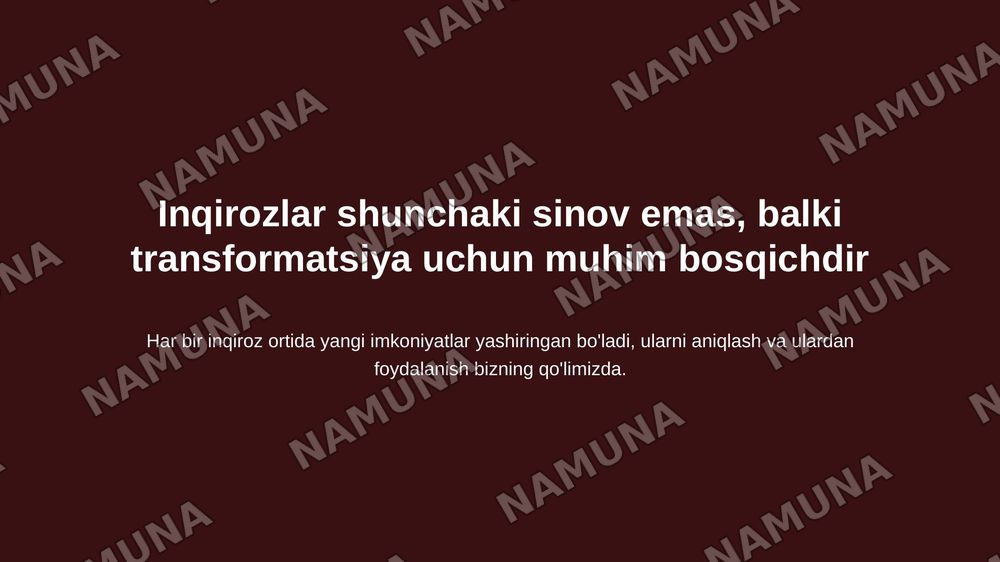 Inqirozlar va rivojlantirish — 4-slayd