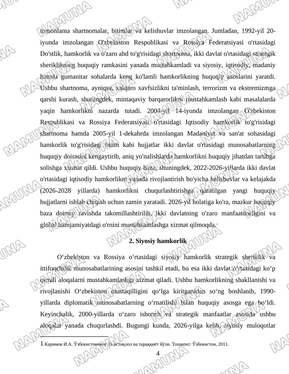 Россия ва Ўзбекистон ҳамкорликмуносабатларининг шаклланиши ва ривожланиши — 4-varaq