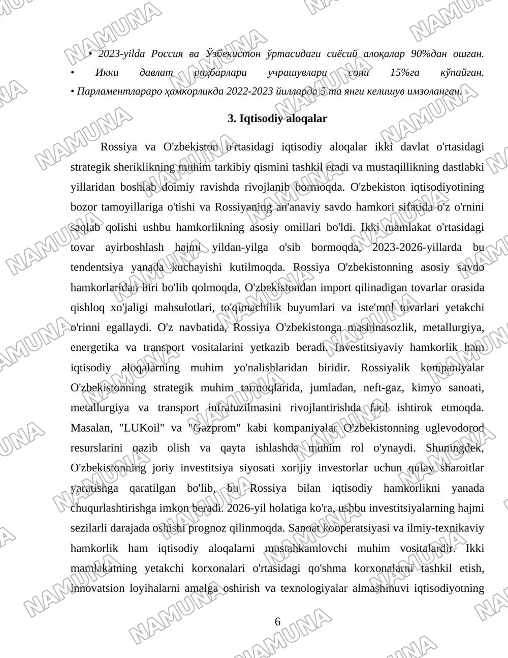 Россия ва Ўзбекистон ҳамкорликмуносабатларининг шаклланиши ва ривожланиши — 6-varaq