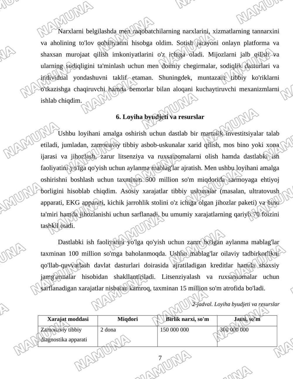 Sog'liqni saqlash infratuzilmasi. — 7-varaq