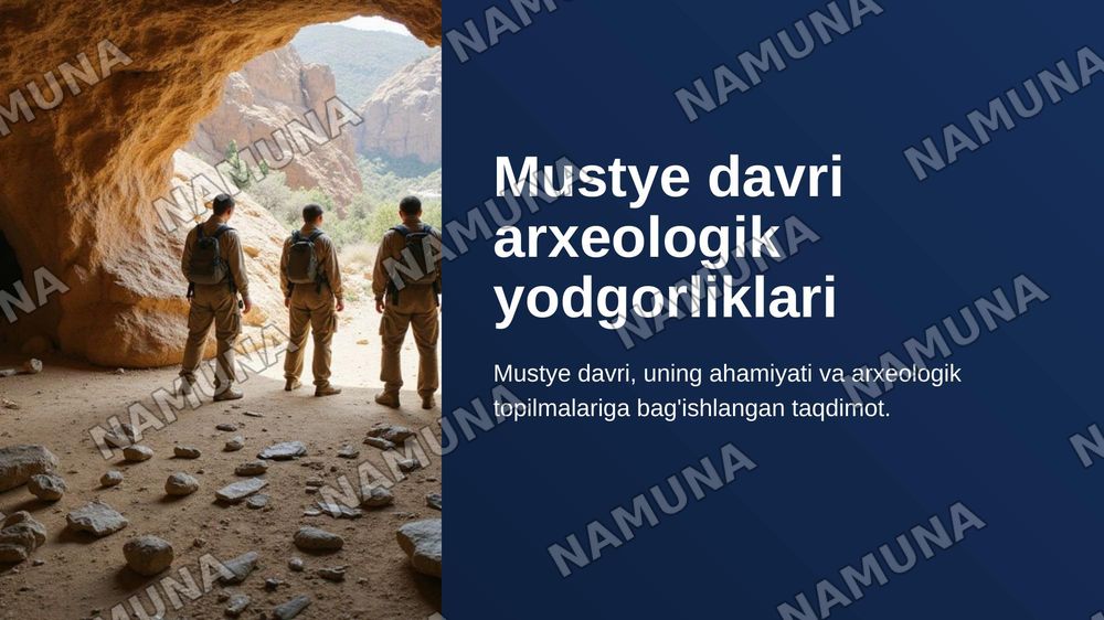 Mustye davri arxeologik yodgorliklari — 1-slayd