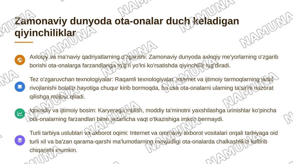 Ota va onaning bola tarbiyasidagi vazifalari — 7-slayd