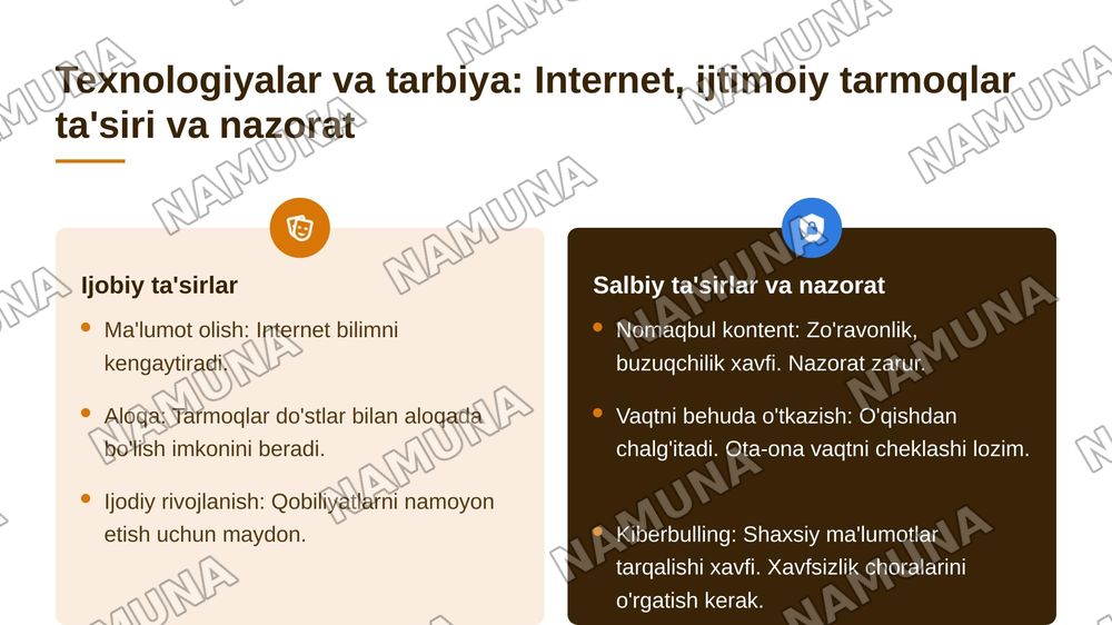 Ota va onaning bola tarbiyasidagi vazifalari — 8-slayd