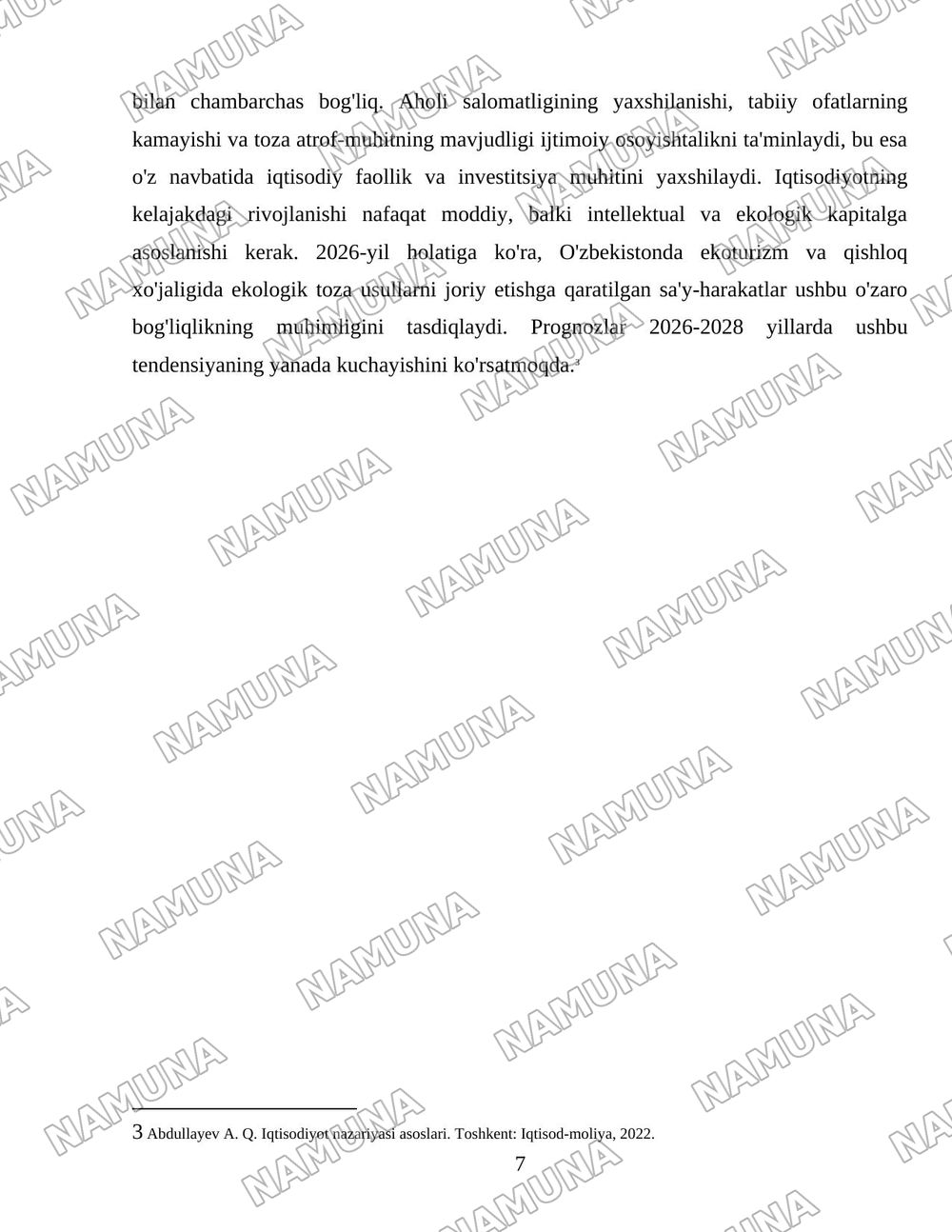 Ekologik xavfsizlikni ta’minlash — iqtisodiy rivojlanishning muhim omili. — 7-varaq