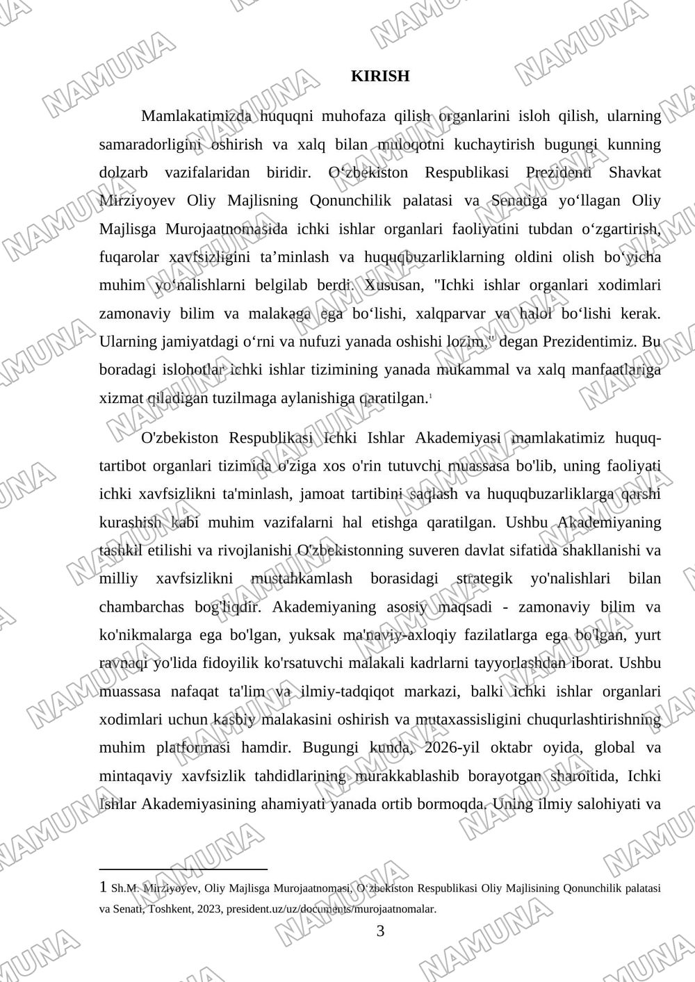 O’zbekiston Respublikasi Ichki Ishlar akademyasi — 3-varaq