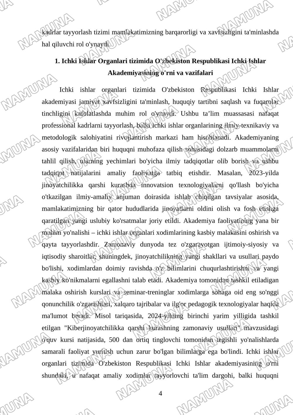 O’zbekiston Respublikasi Ichki Ishlar akademyasi — 4-varaq