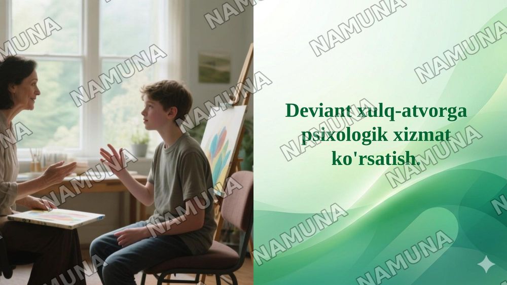 Deviant xulq-atvorga psixologik xizmat ko'rsatish. — 1-slayd