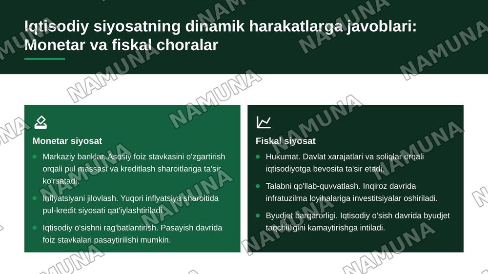 Iqtisodiyot dinamik harakatlari — 8-slayd