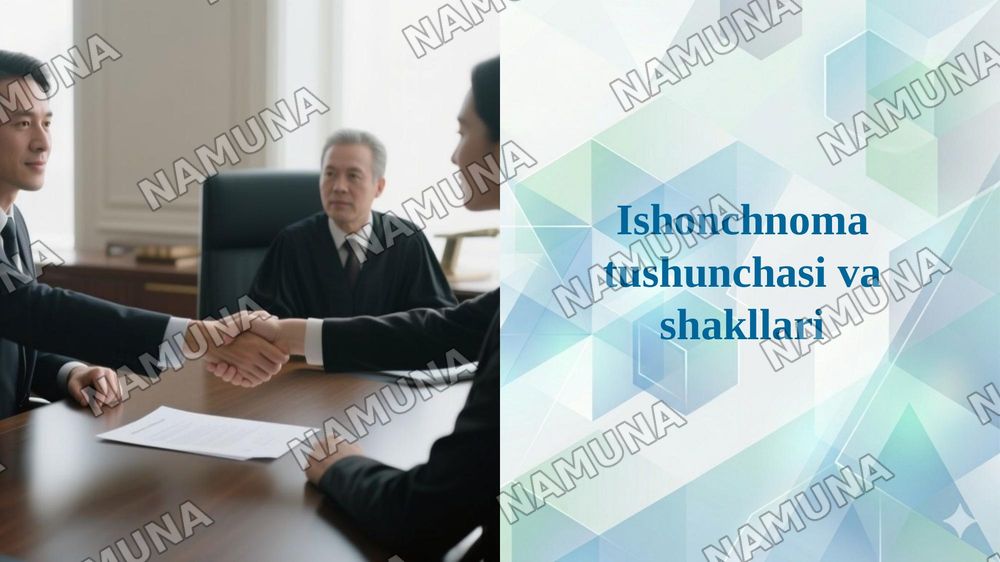 Ishonchnoma tushunchasi va shakllari — 1-slayd