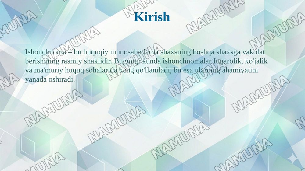 Ishonchnoma tushunchasi va shakllari — 3-slayd