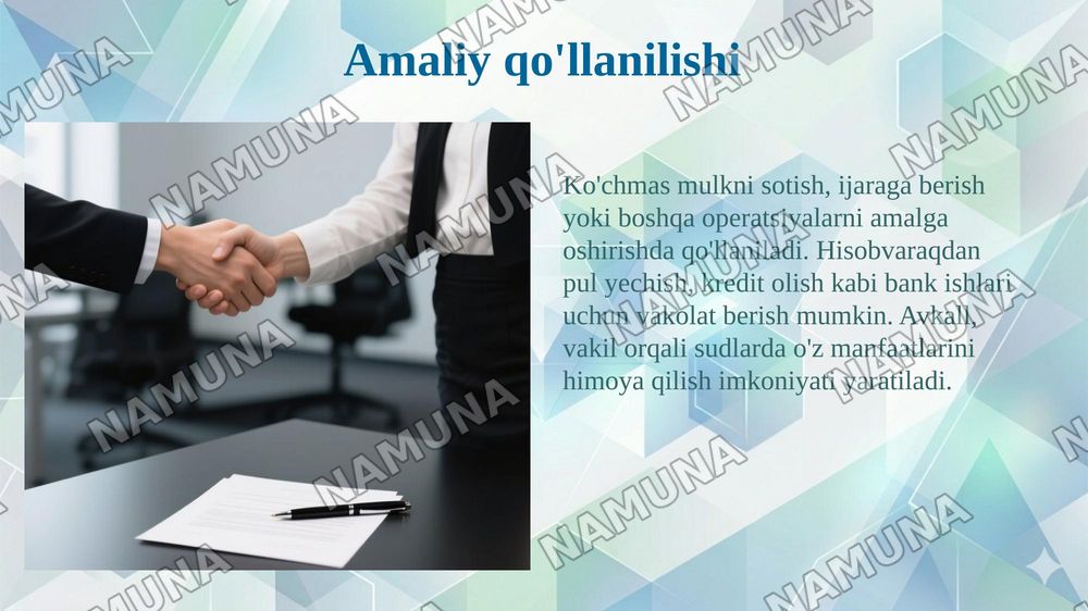 Ishonchnoma tushunchasi va shakllari — 8-slayd