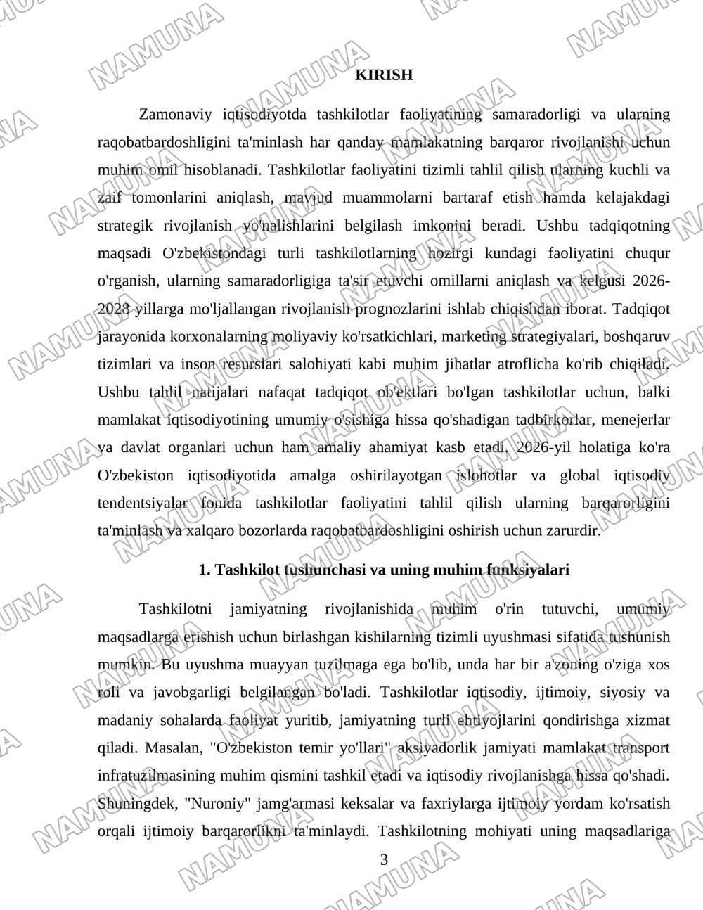 Tashkilotlar va ular faoliyatining taxlili — 3-varaq