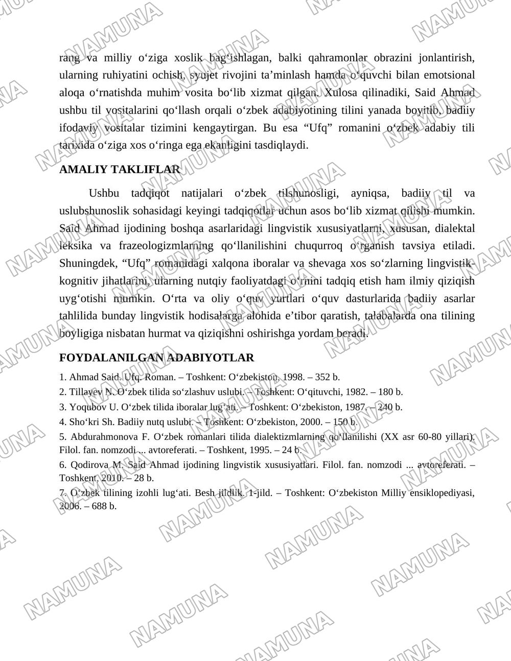 Said Ahmadning ufq romani tilida xalqona iboralar va shevaga xos sozlarning qollanishi — 5-varaq
