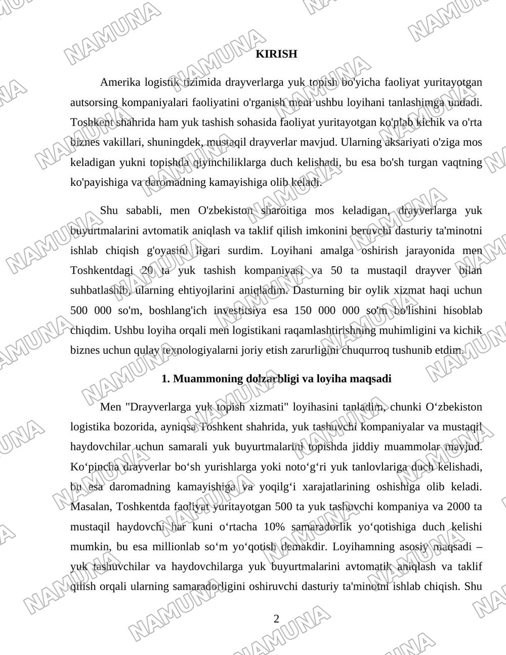 Amerika logistikasi. — 2-varaq