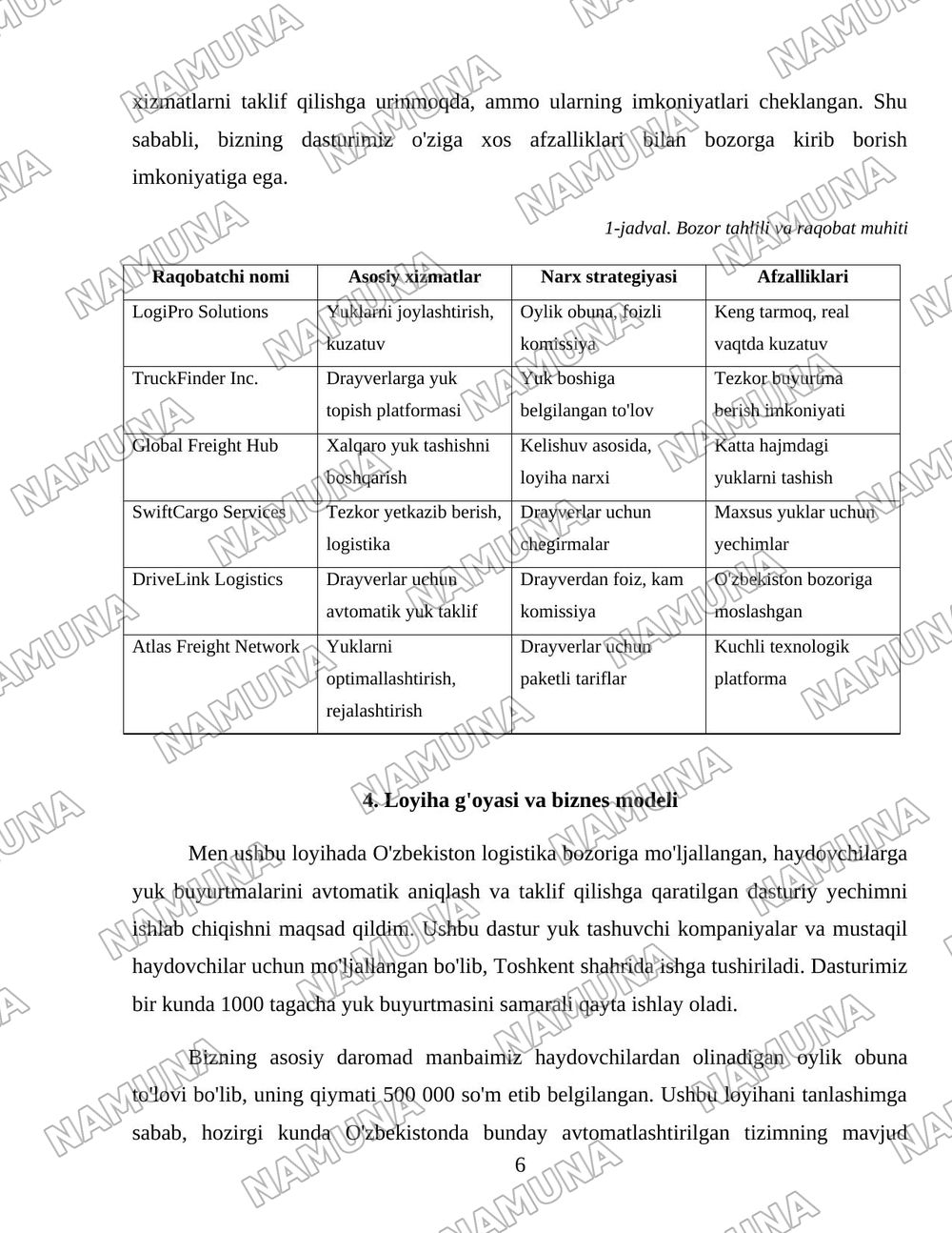 Amerika logistikasi. — 6-varaq
