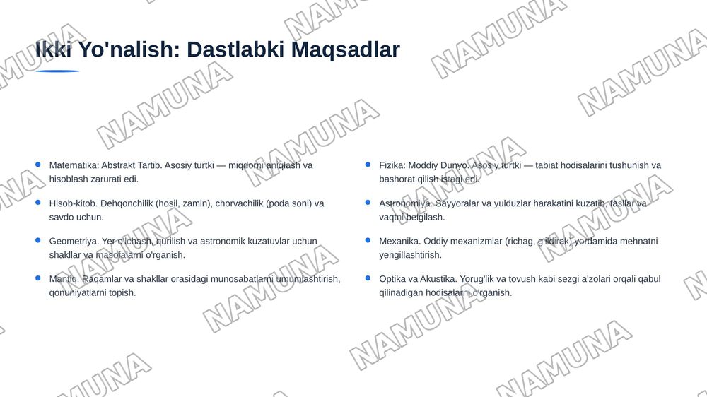 Matematika va Fizika fanlari kelib chiqishi va dastlabgi algaritm va formulalar — 3-slayd