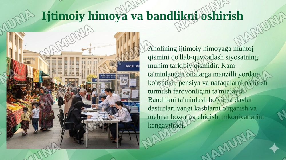 Aholi daromadlari va turmush farovonligini oshirish siyosati — 6-slayd