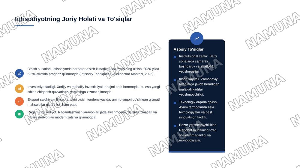 Milliy iqtisodiyotning raqobatbardoshligini oshirishda davlat siyosati — 5-slayd
