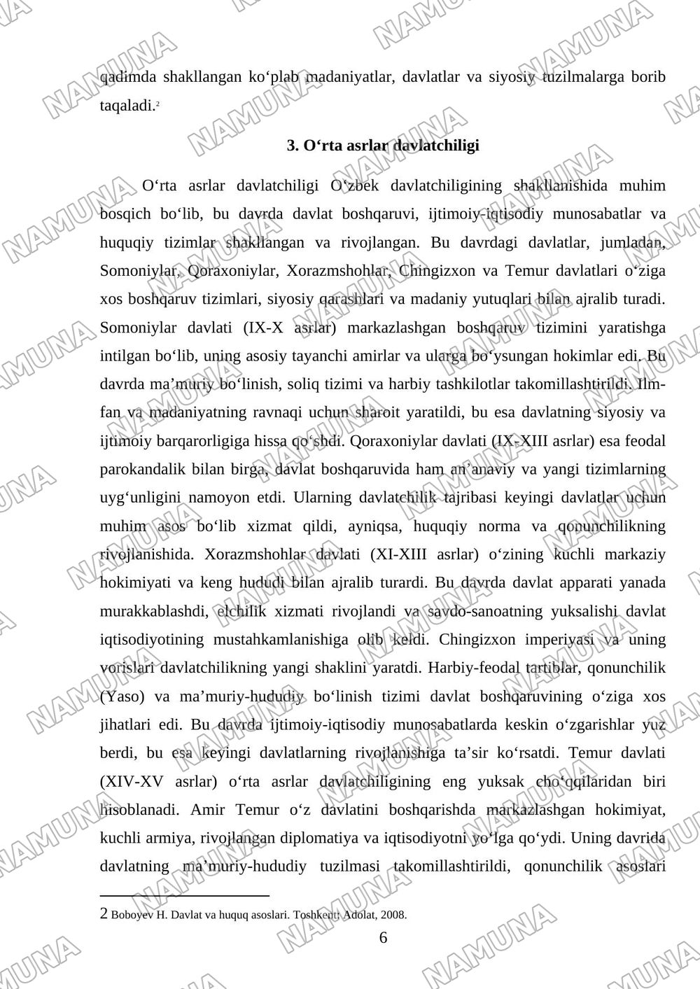 Davlatchilik tushunchasi.Oʻzbek davlatchiligining shakllanish bosqichlari. — 6-varaq