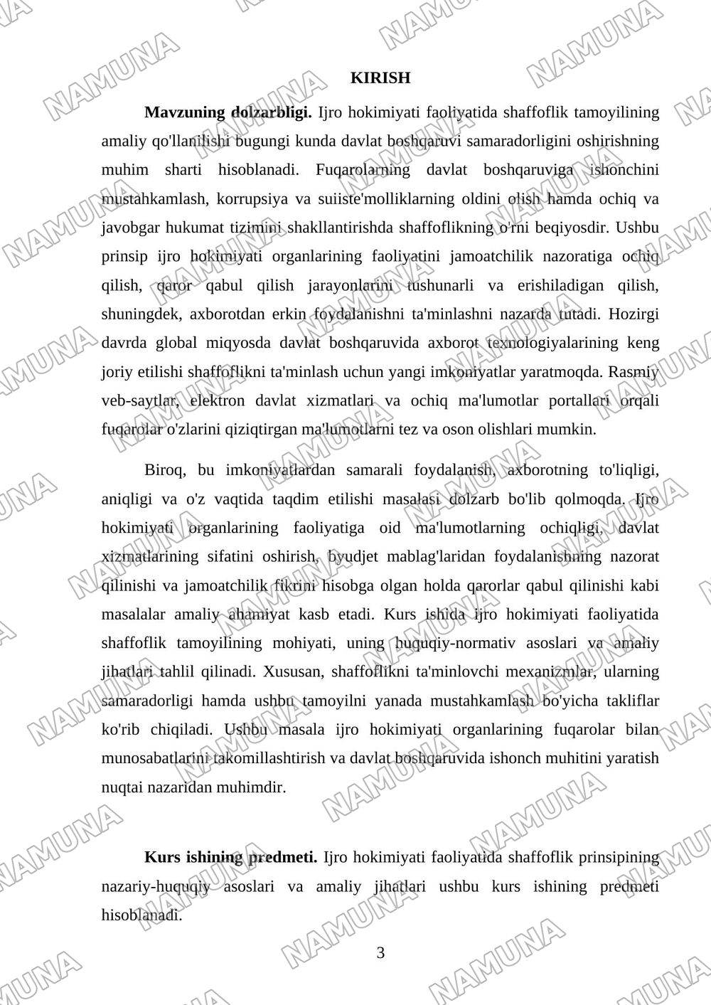 Ijro hokimiyati faoliyatida shaffoflik prinsipi — 3-varaq