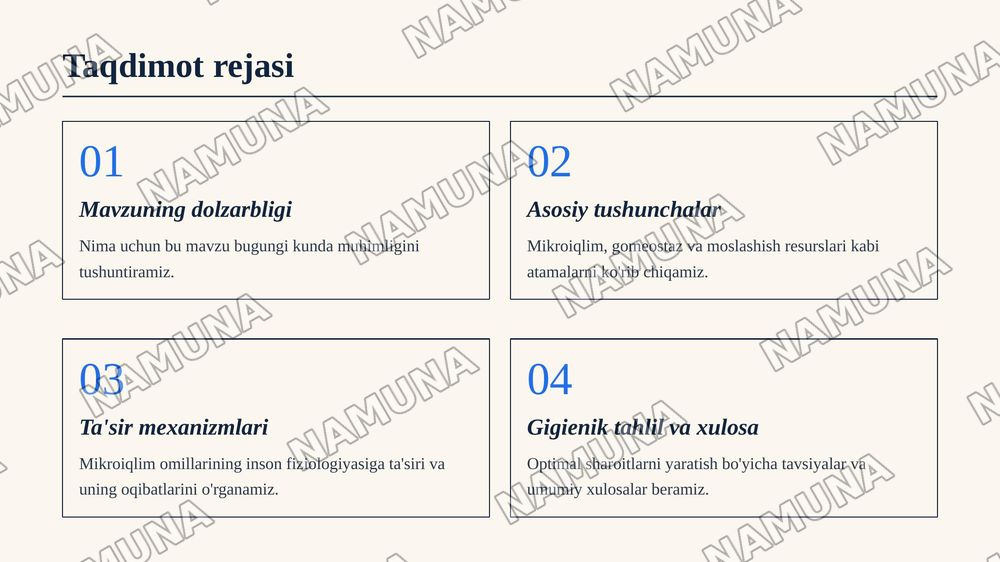Mikroiqlim ko'rsatkichlari kompleksining inson tanasining gomeostaziga va moslashish resurslariga tizimli ta'sirini fiziologik va gigienik tahlil qilish. — 2-slayd