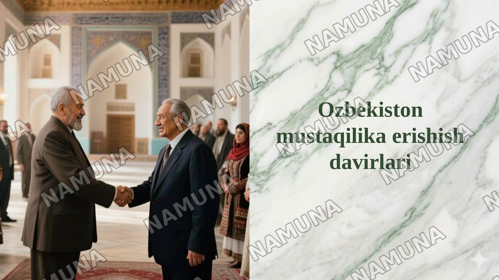 Ozbekiston mustaqilika erishish davirlari — 1-slayd