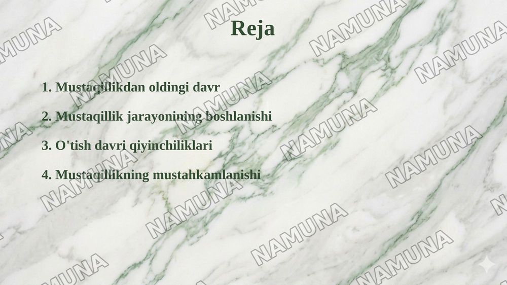 Ozbekiston mustaqilika erishish davirlari — 2-slayd