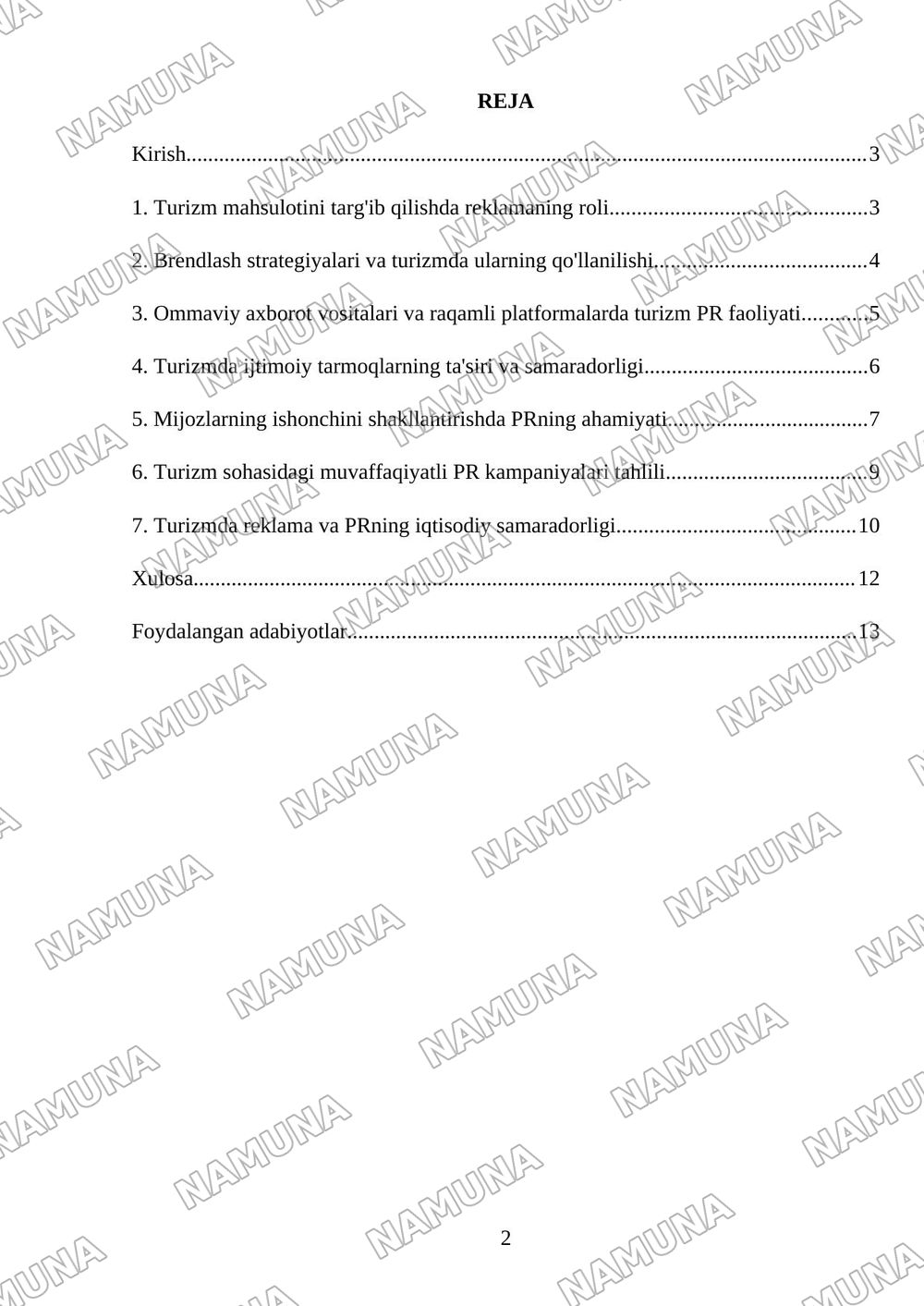 Turizmda reklama va PR faoliyatining ahamiyati — 2-varaq