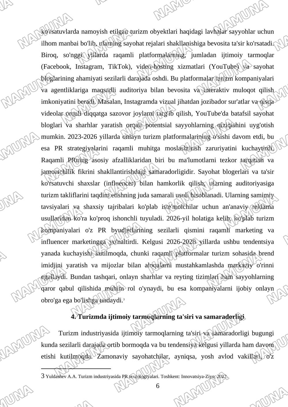 Turizmda reklama va PR faoliyatining ahamiyati — 6-varaq
