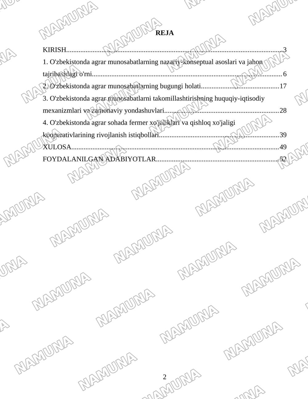 O'zbekistonda agrar munosabatlar va ularning o'ziga xos xususiyatlari — 2-varaq