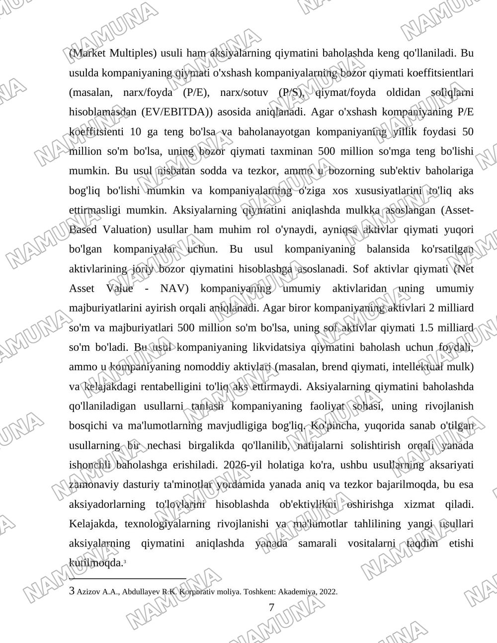 Aksiyaga asoslangan to'lovlar hisobining xususiyatkari — 7-varaq