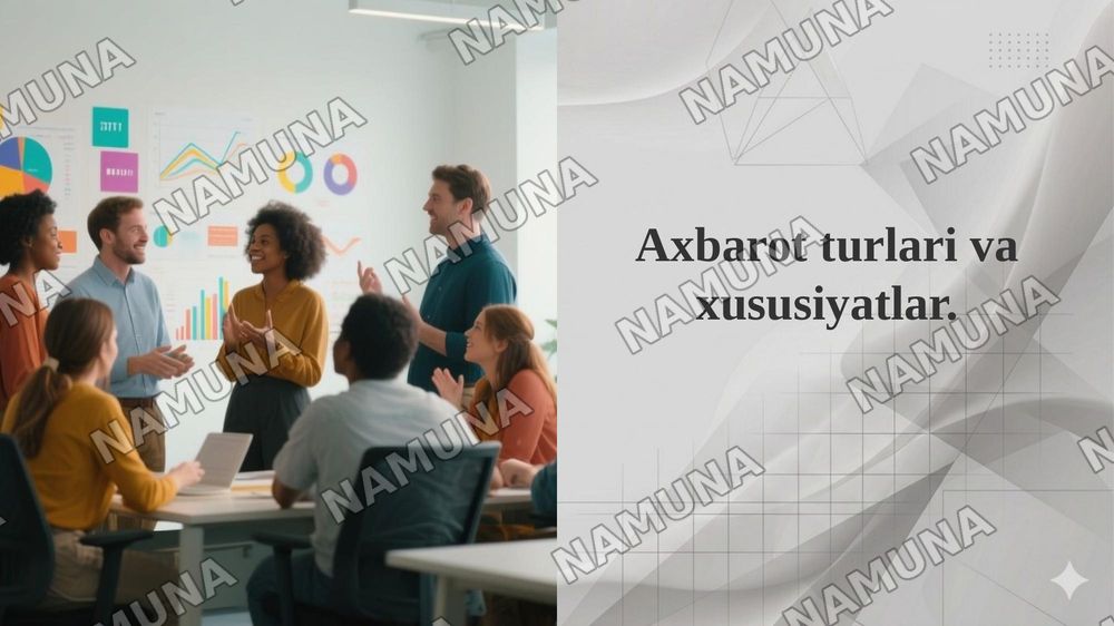 Axbarot turlari va xususiyatlar. — 1-slayd