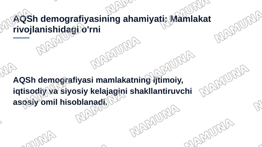 Aqsh demagrafiasi tarixi va statistika davriy malumotlari — 3-slayd