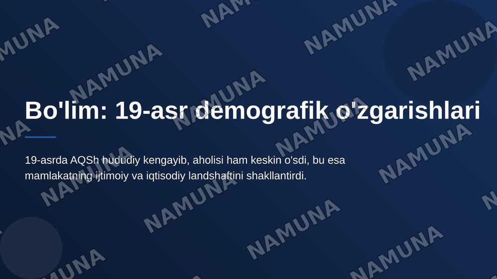 Aqsh demagrafiasi tarixi va statistika davriy malumotlari — 8-slayd