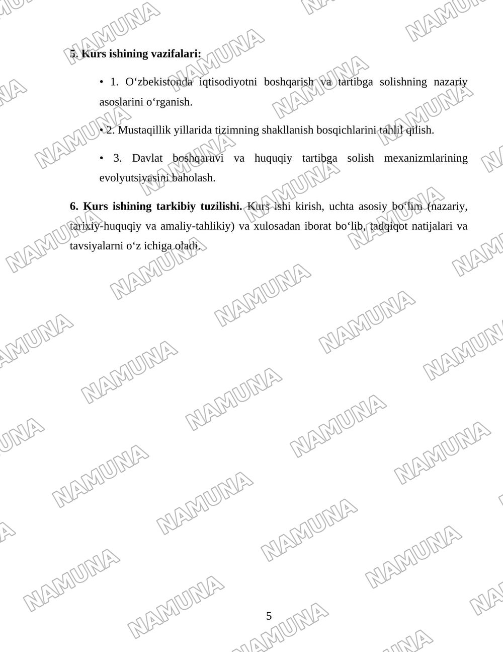 Oʻzbekistonda iqtisodiyotni boshqarish va tartibga solish tizimining shakllanishi — 5-varaq