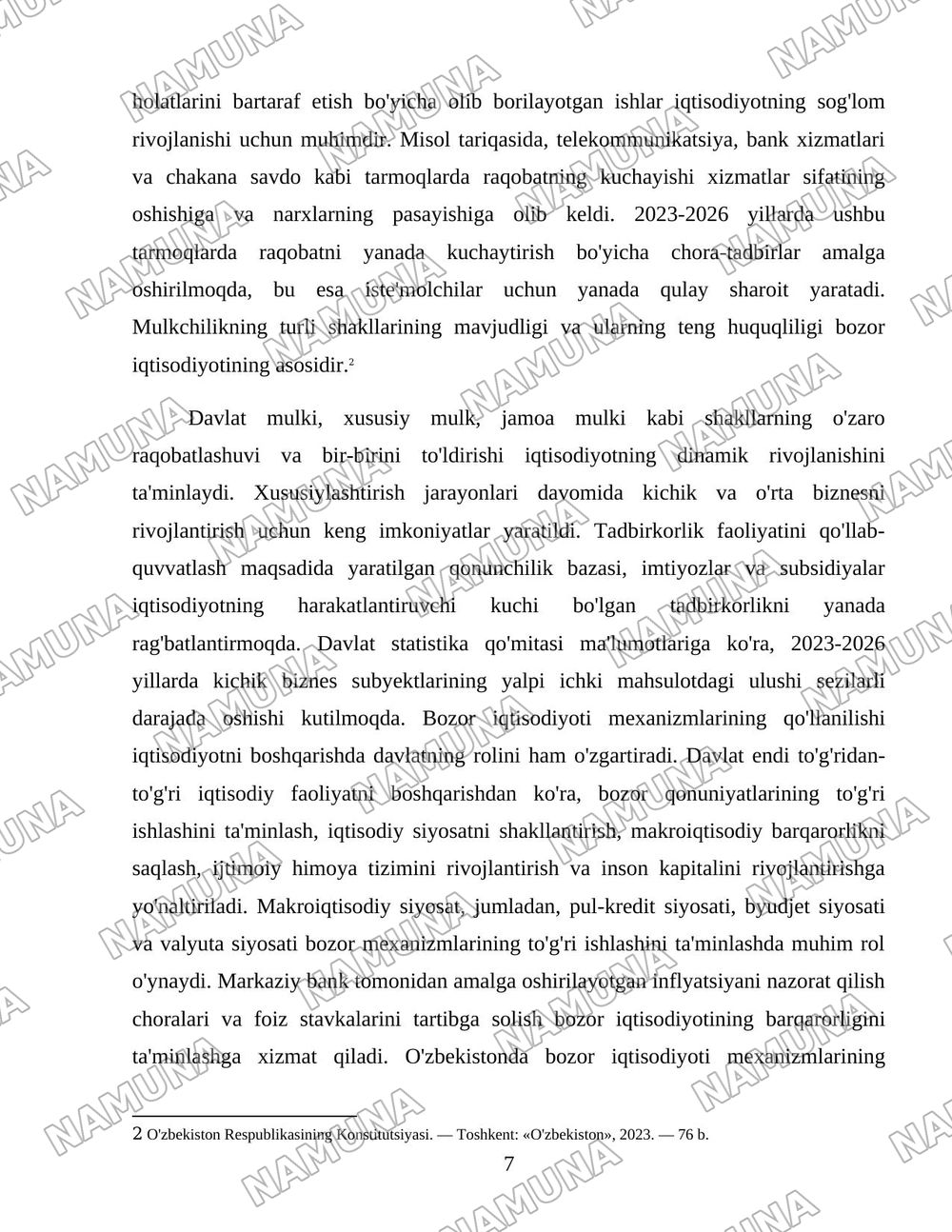 Oʻzbekistonda iqtisodiyotni boshqarish va tartibga solish tizimining shakllanishi — 7-varaq