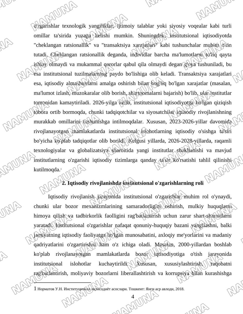 Институционал иқтисодиётнинг ривожланиш хусусиятлари — 4-varaq