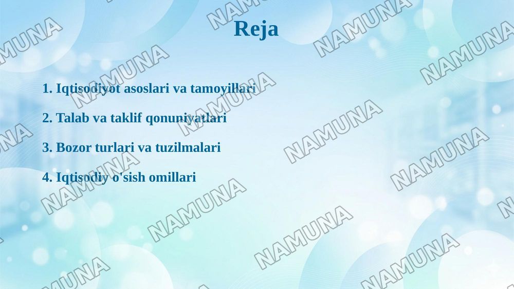 Iqtisodiyot nazariyasi — 2-slayd