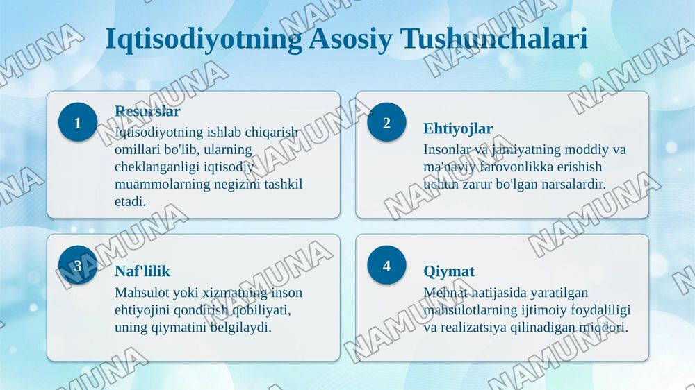 Iqtisodiyot nazariyasi — 4-slayd
