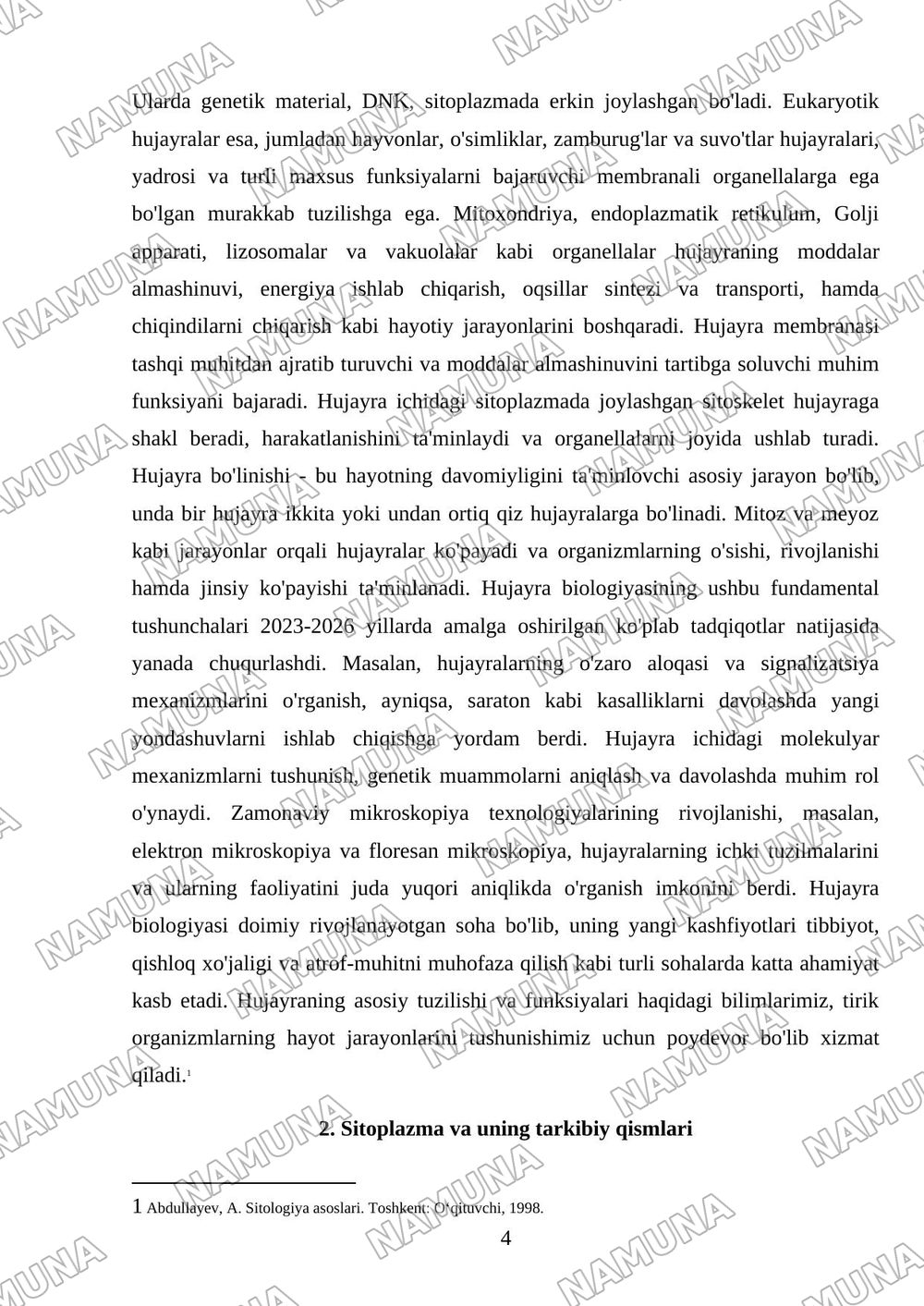 Sitologiya — 4-varaq