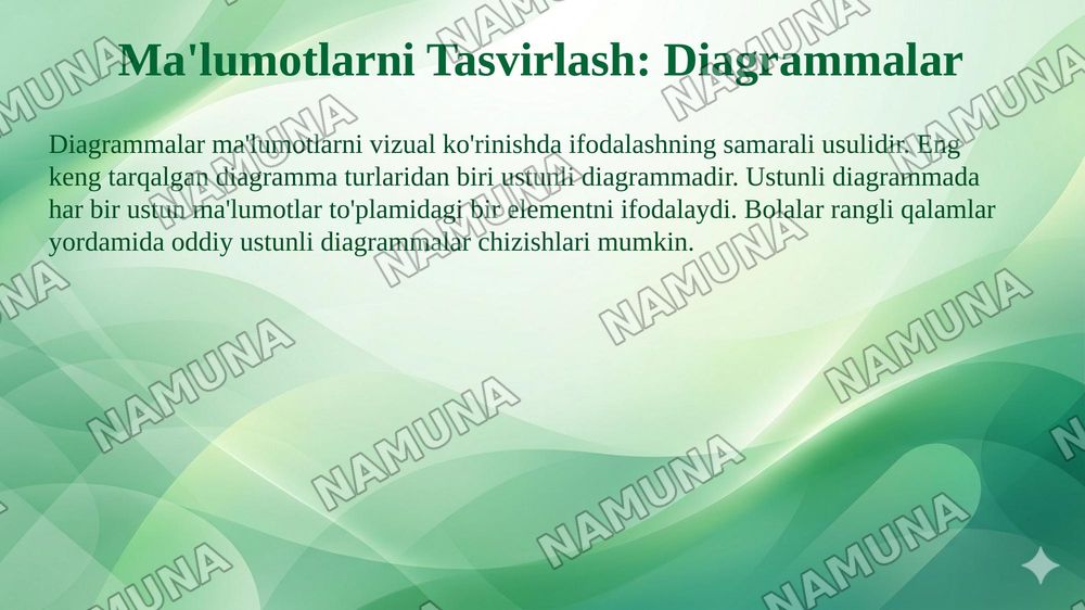 Matematik statistikaning asosiy tushunchalari. (Boshlangʻich taʼlimga tadbiq etib) — 7-slayd