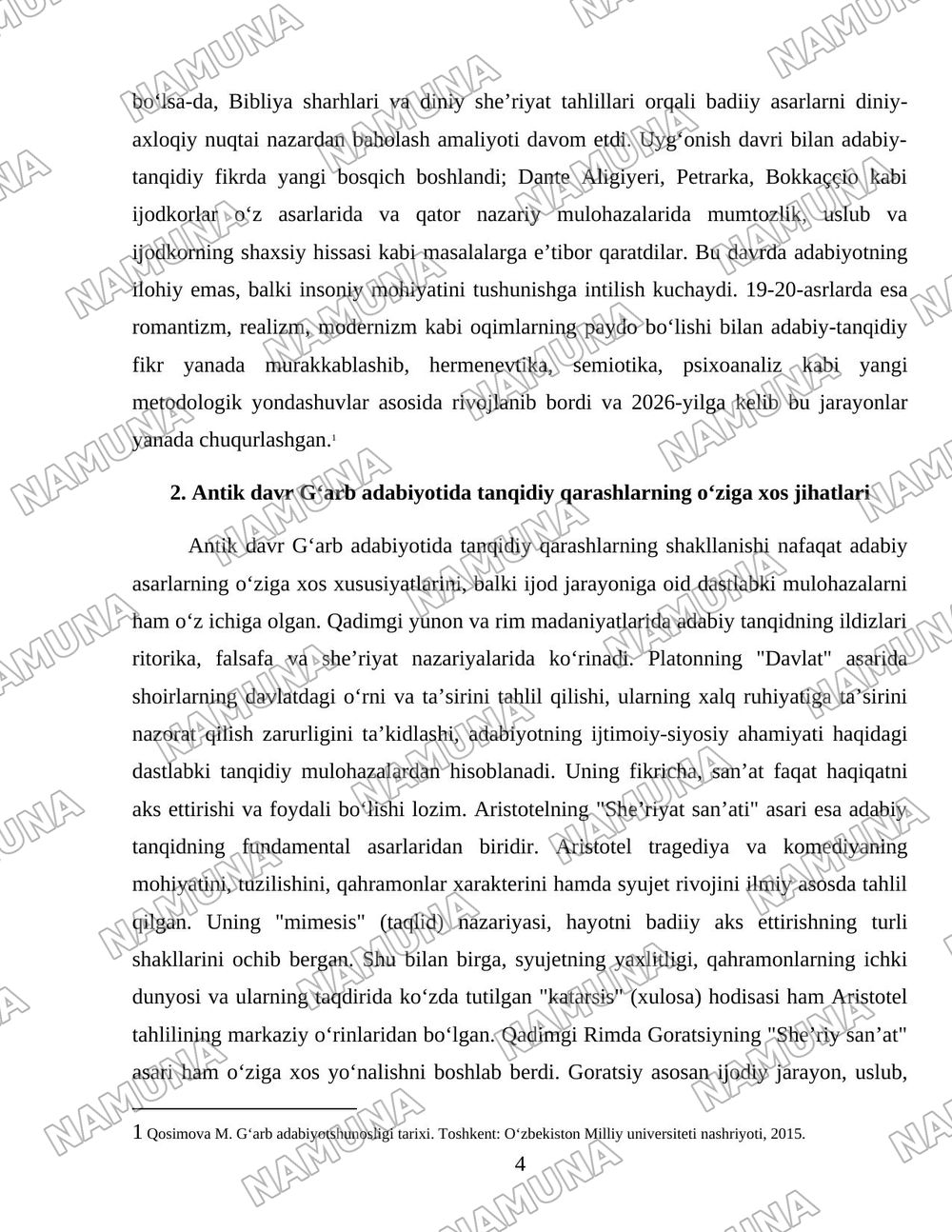 Gʻarb mumtoz adabiyotida adabiy-tanqidiy fikrlar taraqqiyoti — 4-varaq