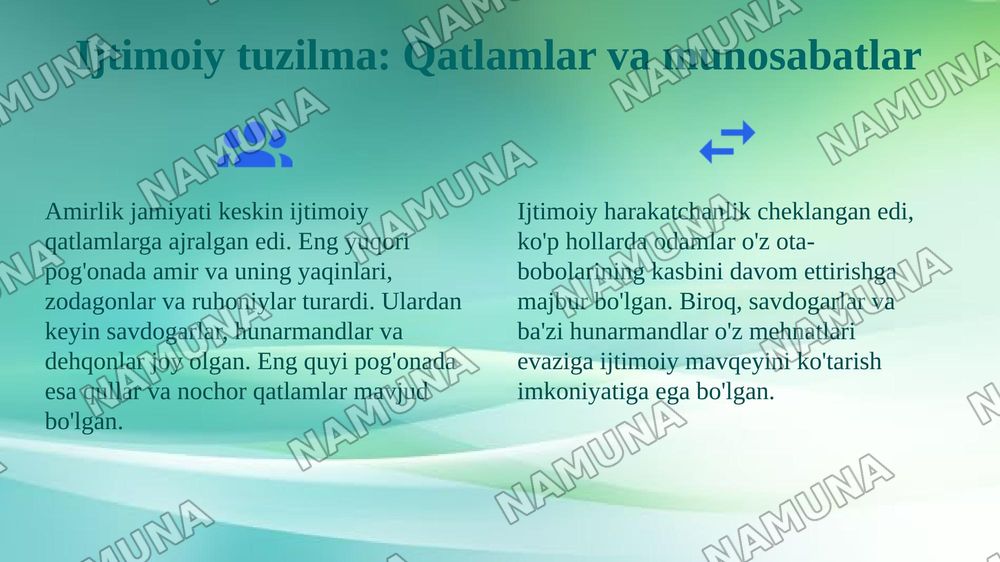 Buxoro amirligining ijtimoiy iqtisodiy va madaniy hayoti — 4-slayd