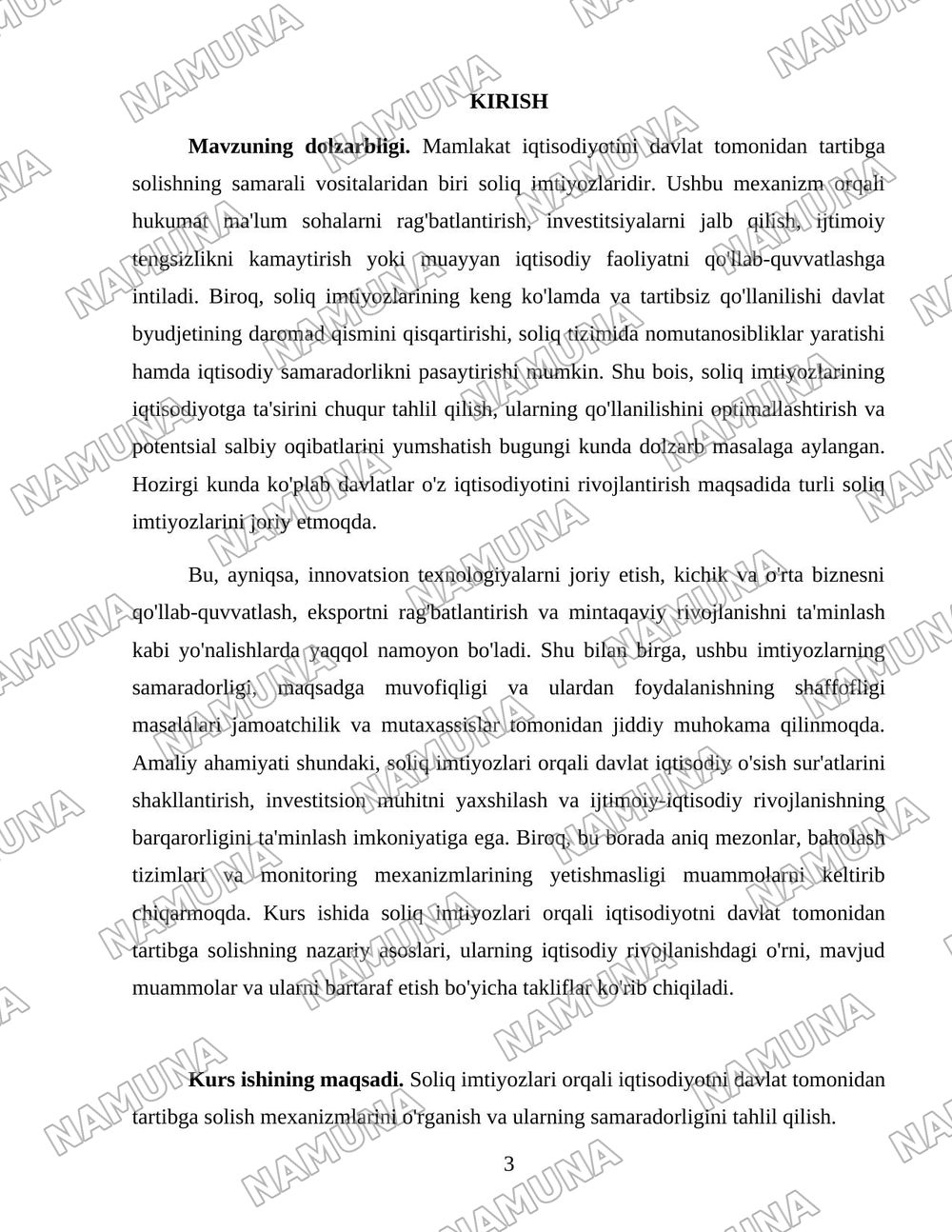 Soliq imtiyozlari orqali iqtisodiyotni davlat tomonidan tartibga solinishi — 3-varaq