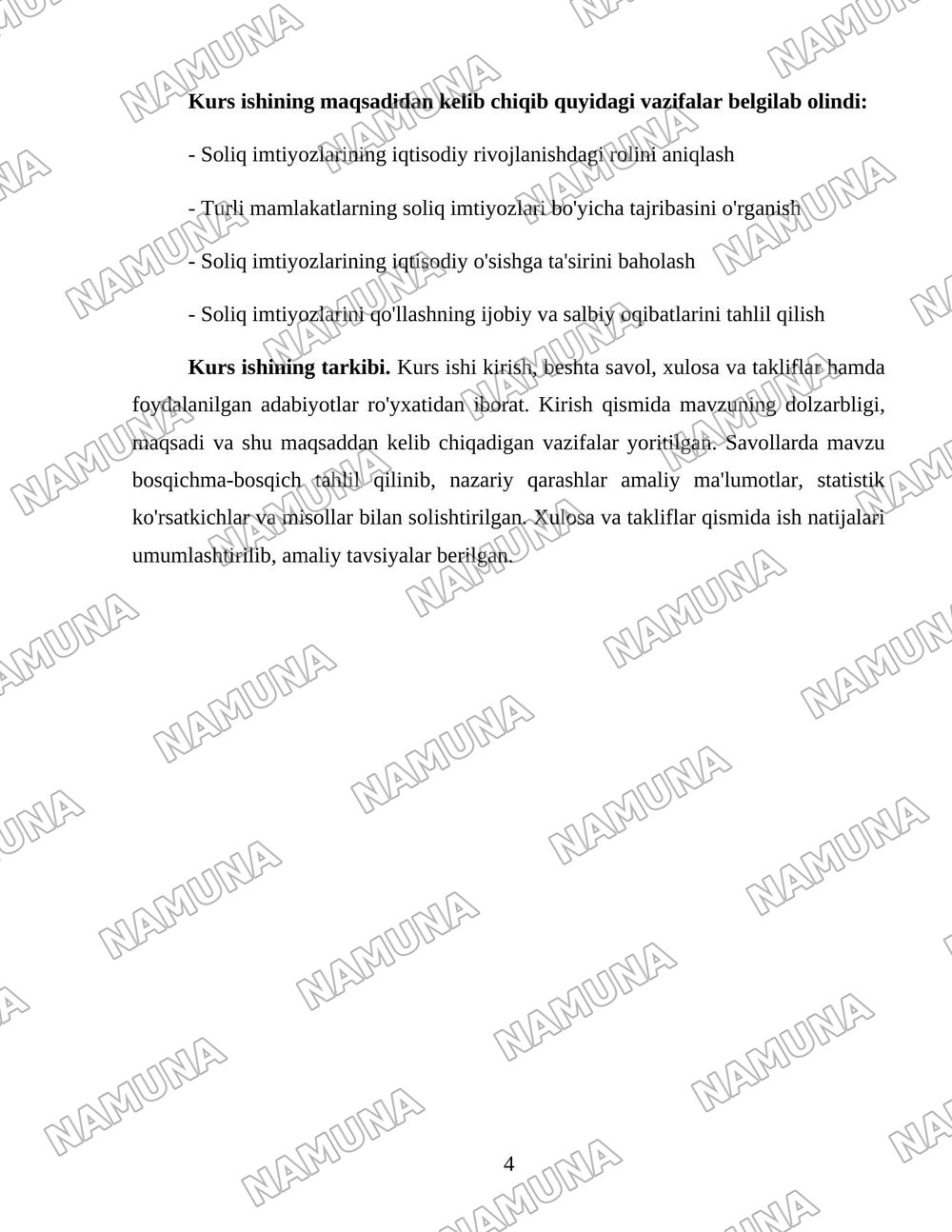 Soliq imtiyozlari orqali iqtisodiyotni davlat tomonidan tartibga solinishi — 4-varaq