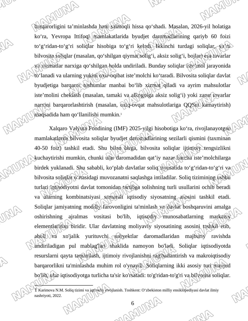 Soliq imtiyozlari orqali iqtisodiyotni davlat tomonidan tartibga solinishi — 6-varaq