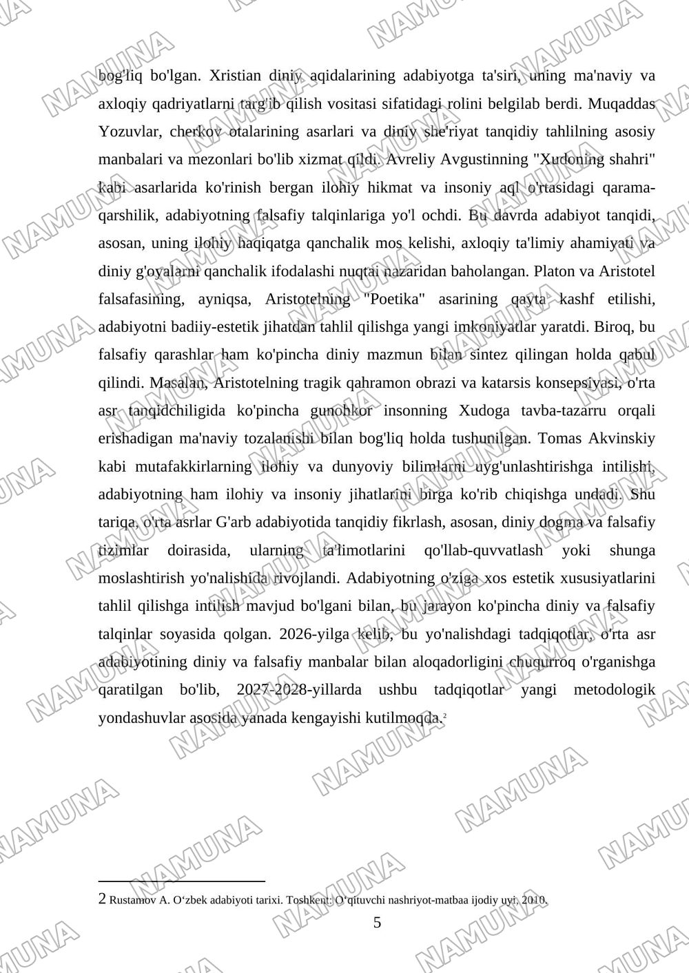 Gʻarb mumtoz adabiyotida adabiy-tanqidiy fikrlash taraqqiyoti — 5-varaq