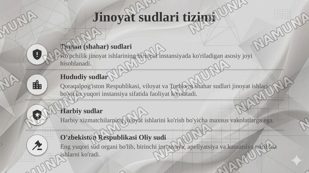 Jinoyat sudlari — 5-slayd