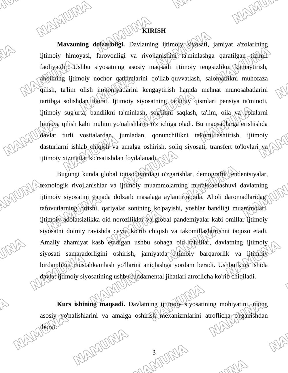 Davlatning ijtimoiy siyosatining maqsadi, tarkibi va vositalari — 3-varaq